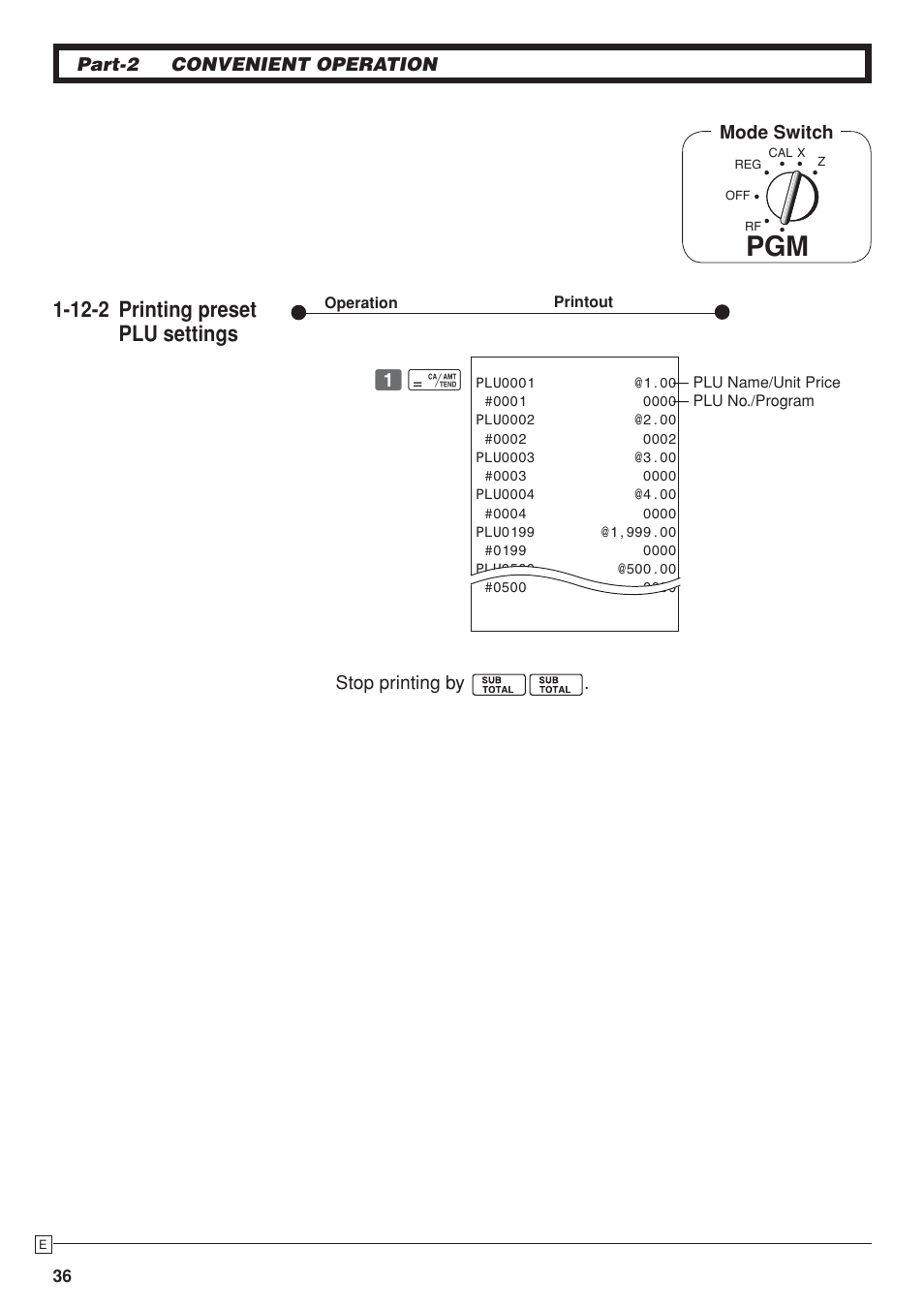 12-2 printing preset plu settings | Casio SE-S10 Manual User Manual | Page 36 / 48