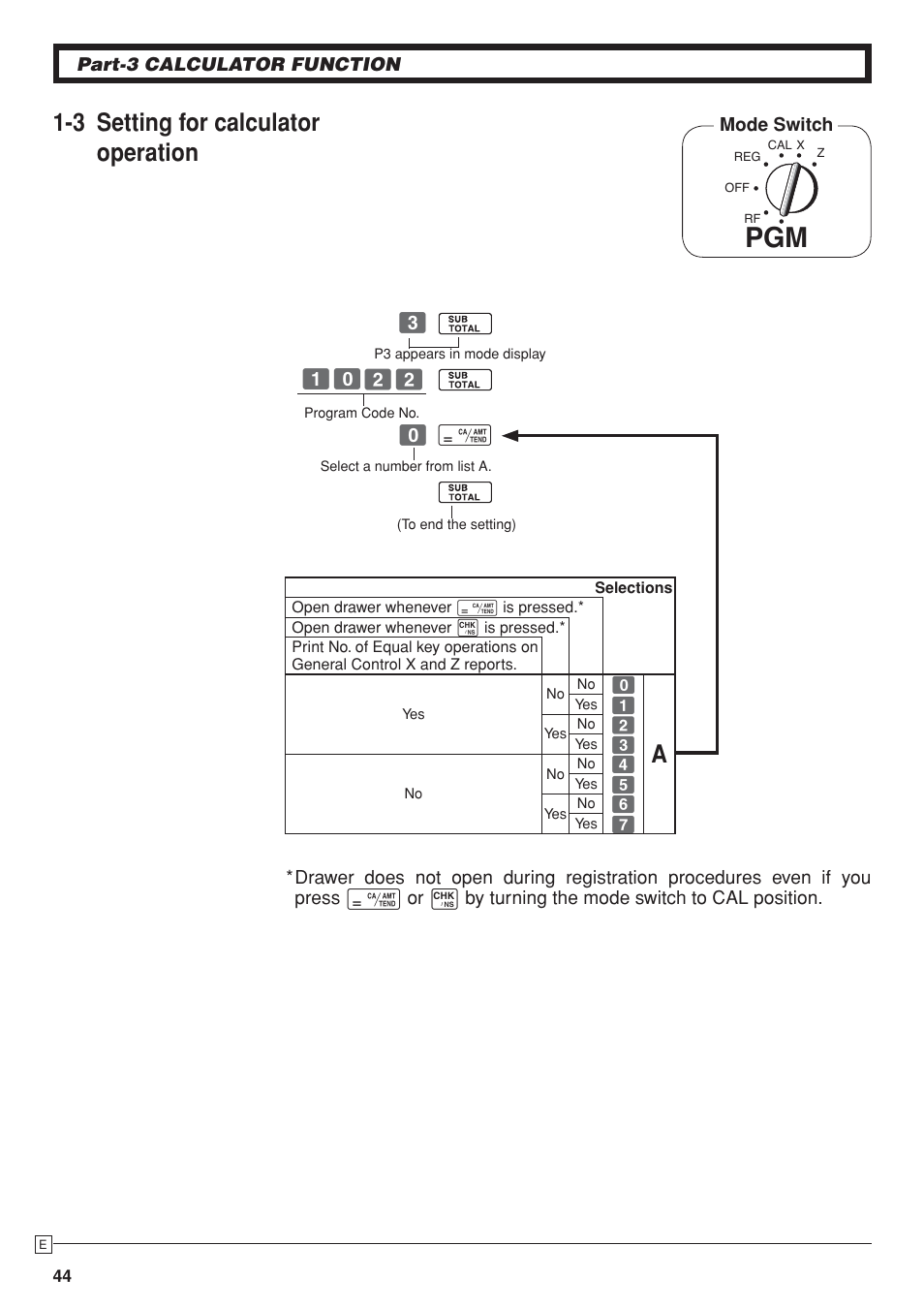 3 setting for calculator operation | Casio SE-S10 Manual User Manual | Page 44 / 48