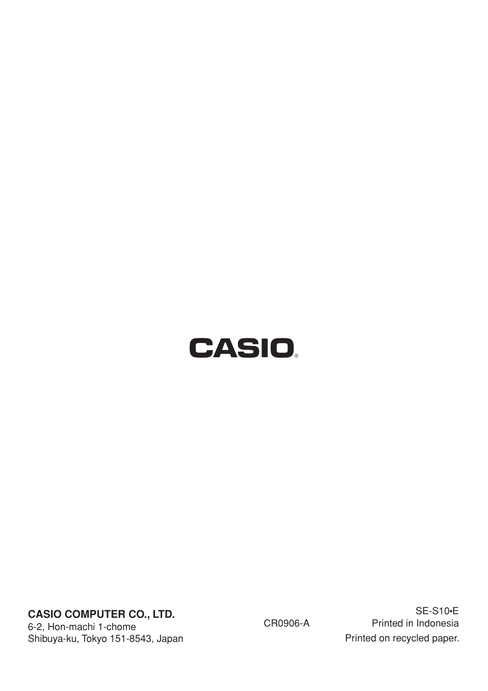 Casio SE-S10 Manual User Manual | Page 48 / 48