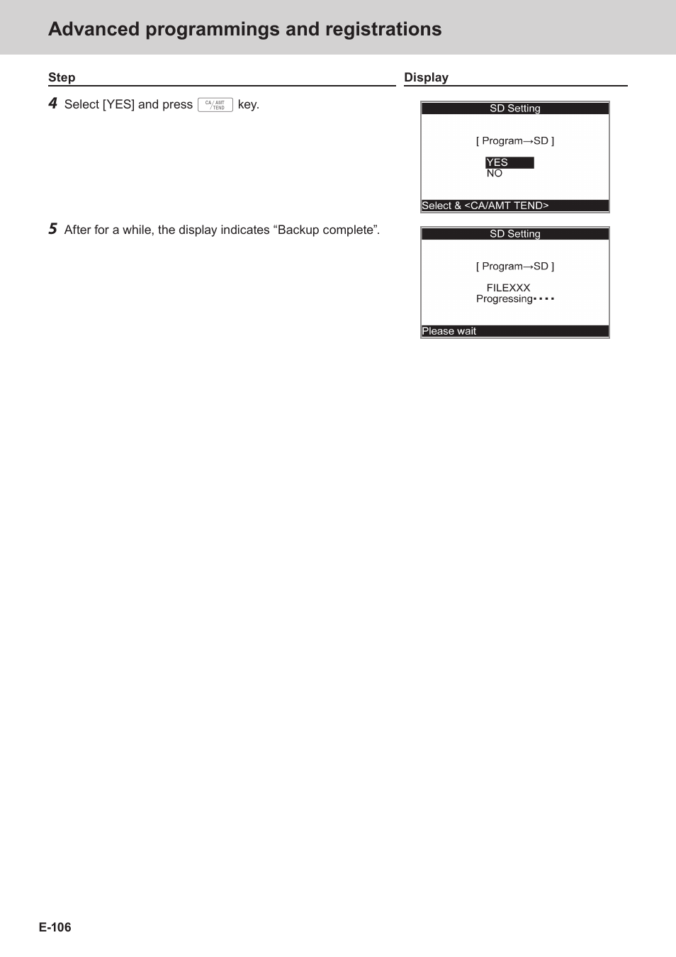 Advanced programmings and registrations | Casio SE-S3000 Manual User Manual | Page 106 / 112