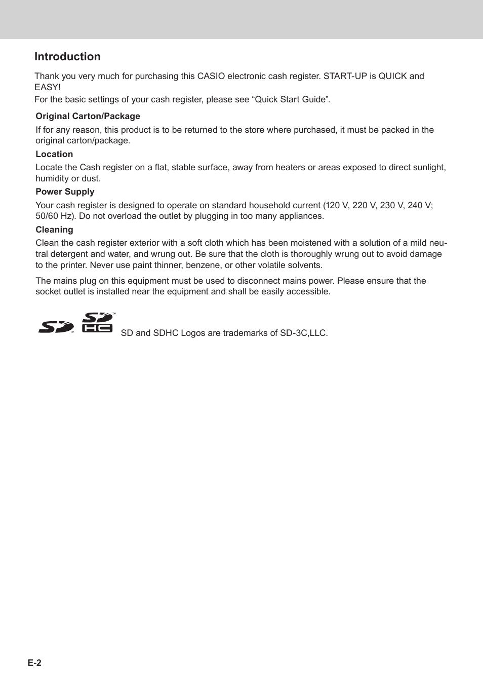 Introduction | Casio SE-S3000 Manual User Manual | Page 2 / 112