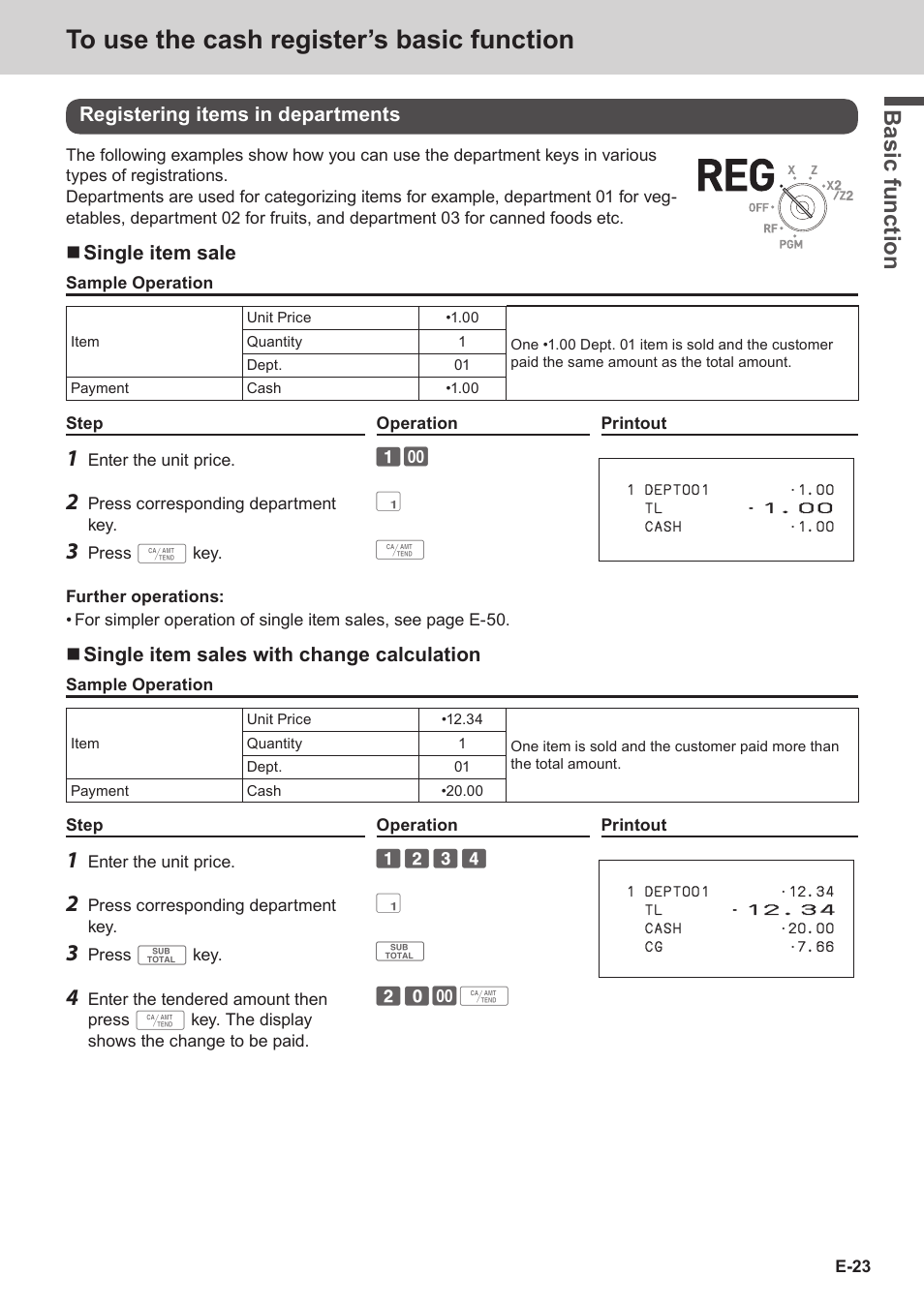 Bas ic fu nc tion | Casio SE-S3000 Manual User Manual | Page 23 / 112