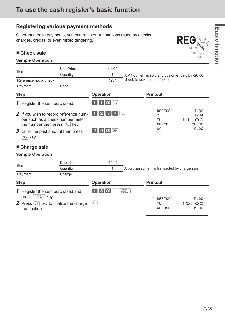 Bas ic fu nc tion, Registering various payment methods | Casio SE-S3000 Manual User Manual | Page 35 / 112