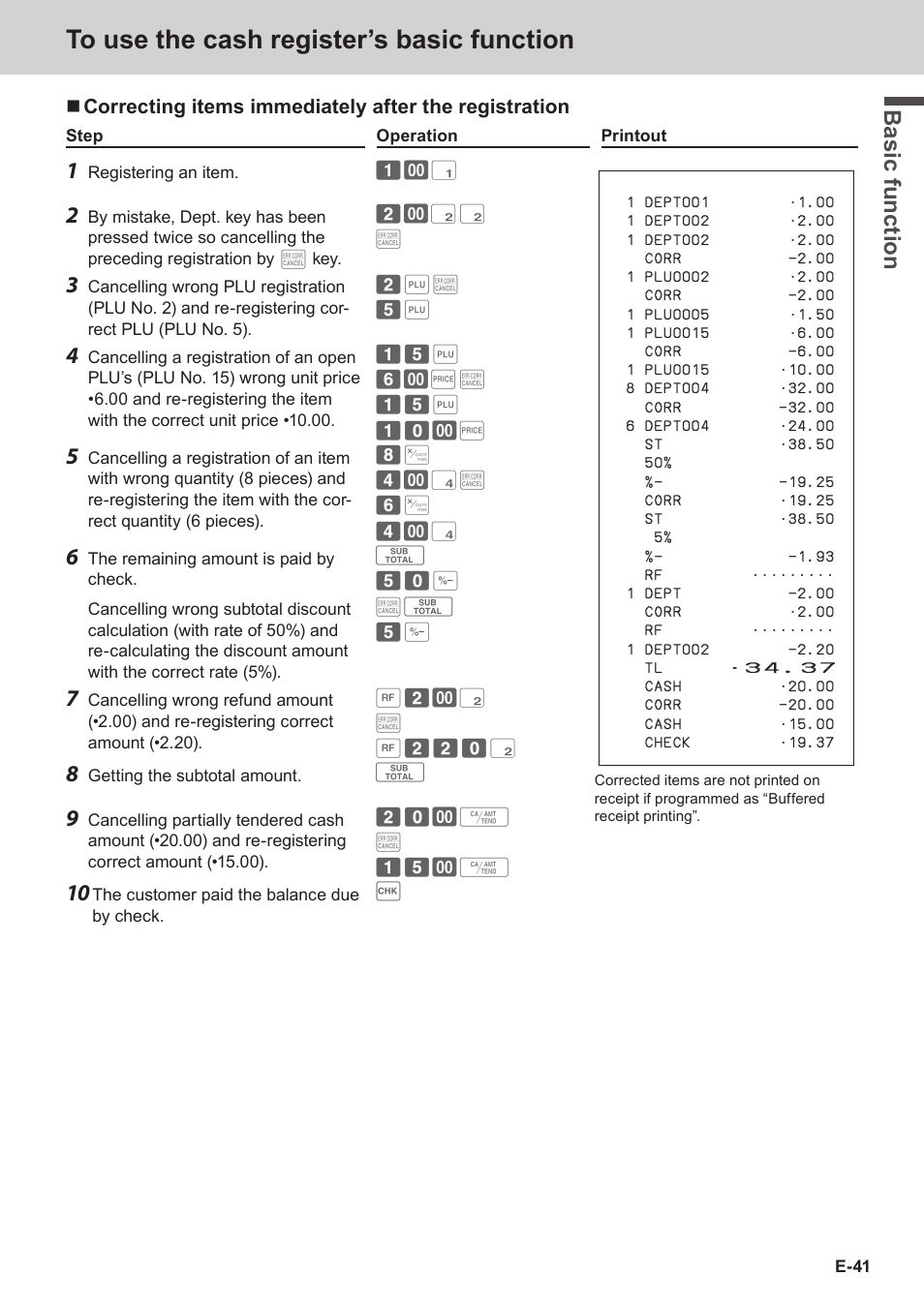 Bas ic fu nc tion | Casio SE-S3000 Manual User Manual | Page 41 / 112