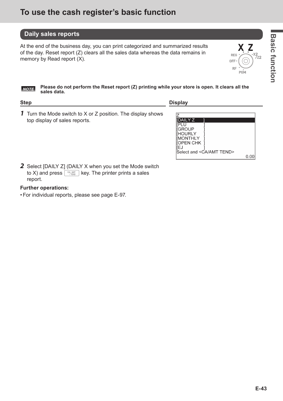 Bas ic fu nc tion | Casio SE-S3000 Manual User Manual | Page 43 / 112