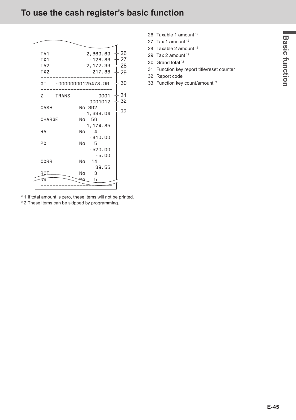 Bas ic fu nc tion | Casio SE-S3000 Manual User Manual | Page 45 / 112