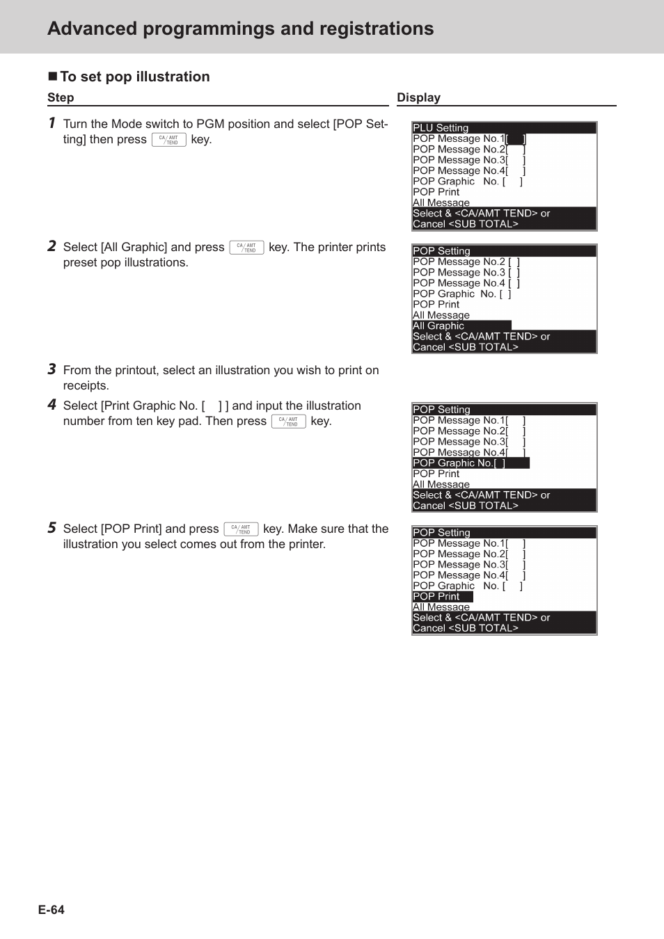 Advanced programmings and registrations | Casio SE-S3000 Manual User Manual | Page 64 / 112