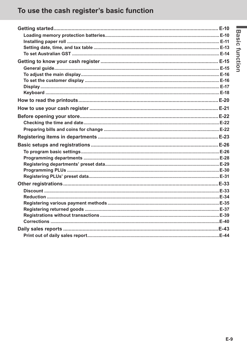 Bas ic fu nc tion | Casio SE-S3000 Manual User Manual | Page 9 / 112