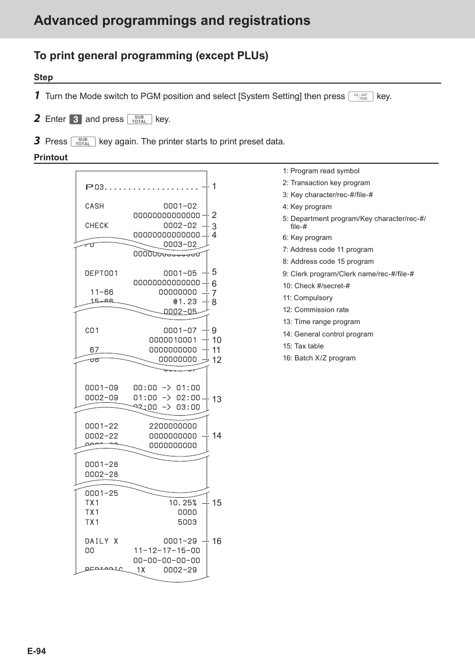 Advanced programmings and registrations | Casio SE-S3000 Manual User Manual | Page 94 / 112