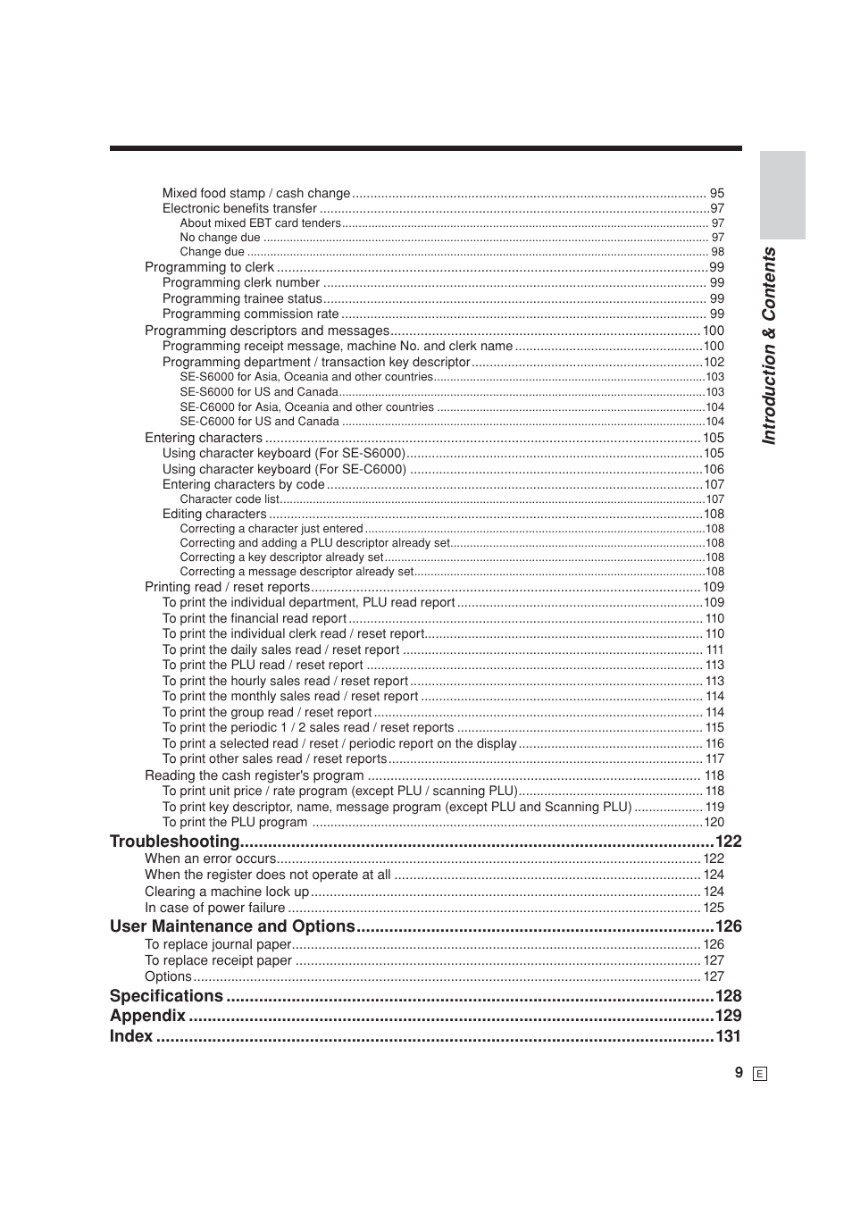 Intr oduction & contents | Casio SE-S6000 User Manual | Page 10 / 134