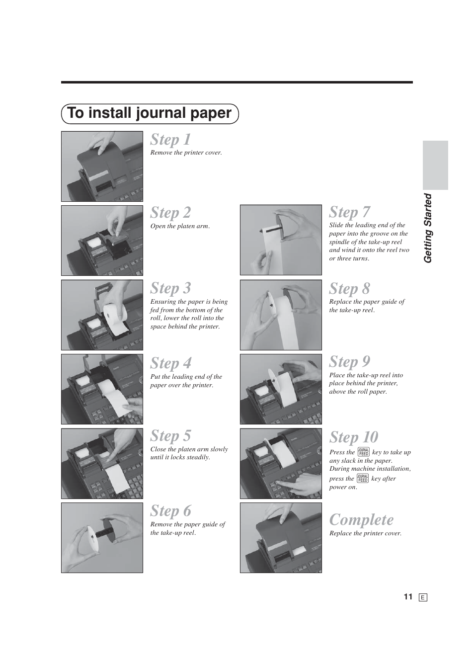 Step 1, Step 2, Step 3 | Step 4, Step 5, Step 6, Step 7, Step 8, Step 9, Step 10 | Casio SE-S6000 User Manual | Page 12 / 134