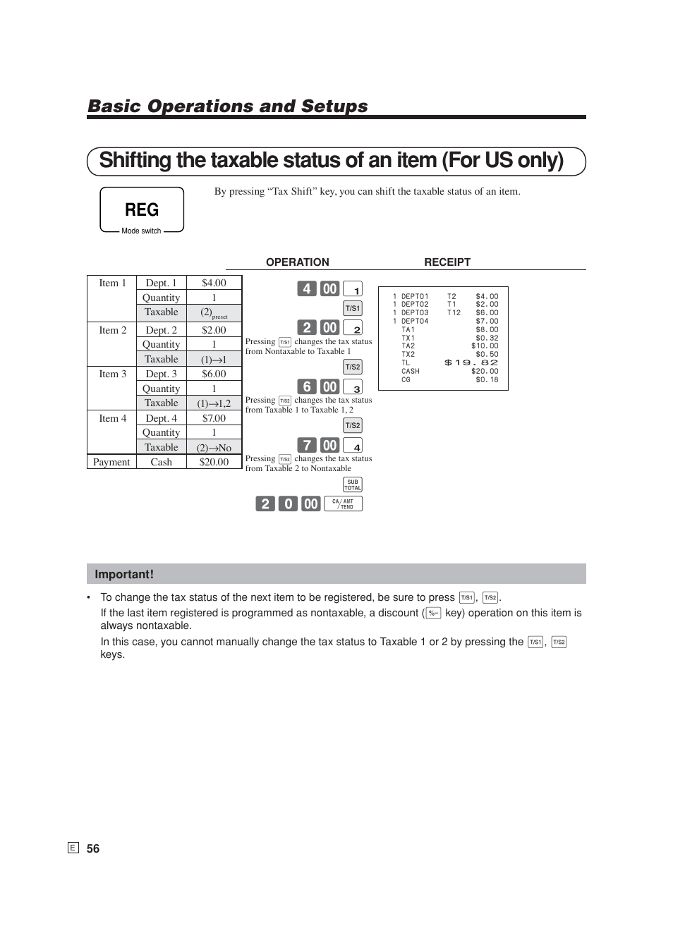 Basic operations and setups | Casio SE-S6000 User Manual | Page 57 / 134