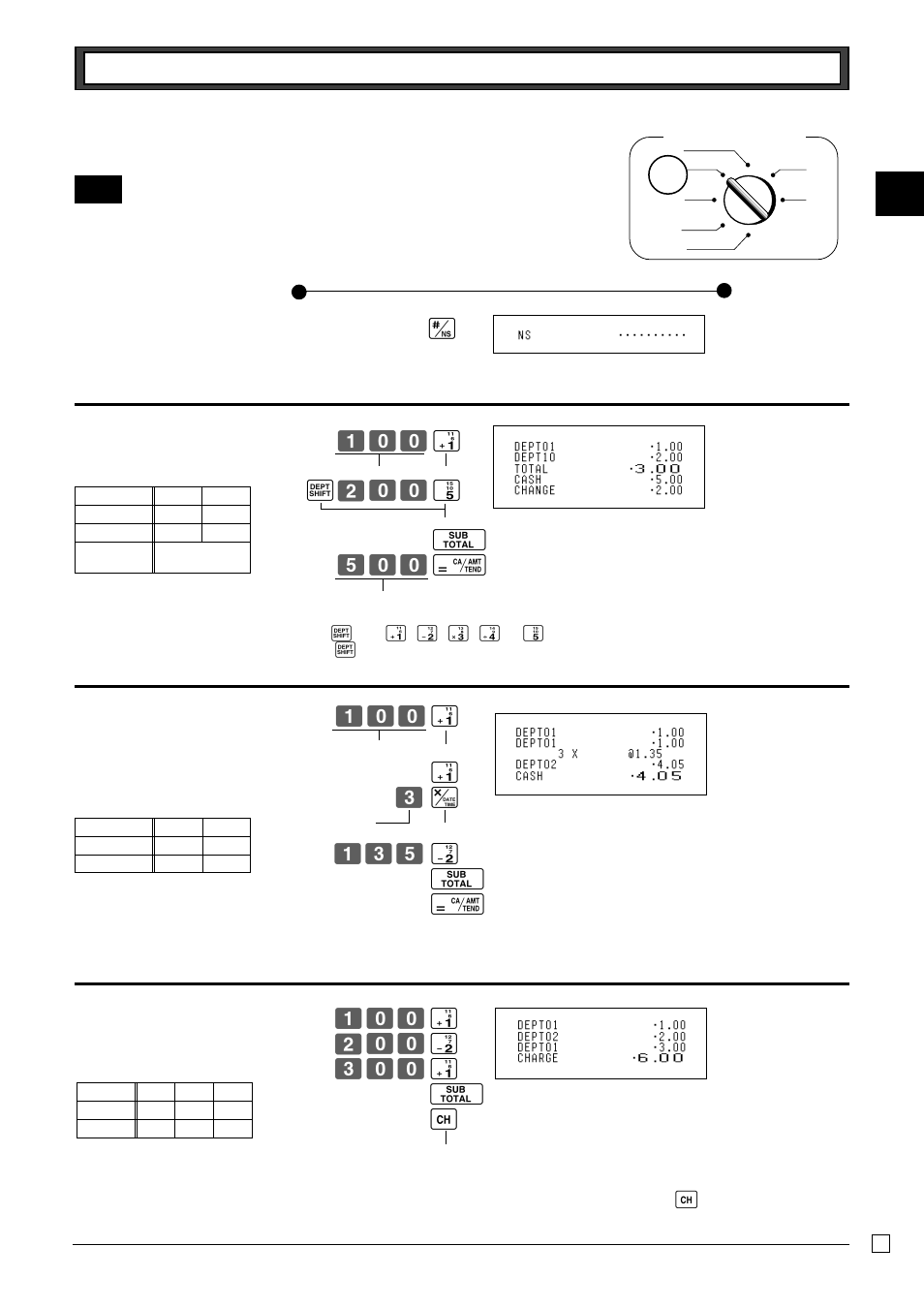Basic operation after basic programming, 1 open the drawer without a sale, 2 basic operation | 3 multiple registration of the same items, 4 charge sales, Z?? g å x?? [ o b?? p, Z?? g g c ∫ zcb s o p, Z?? g x?? s c?? g o u | Casio TE-M80 User Manual | Page 13 / 40