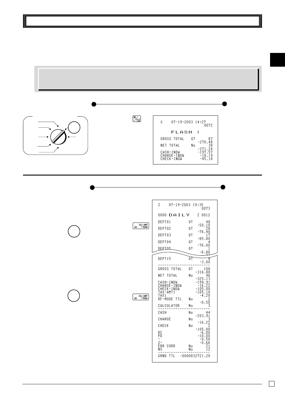 Daily management report, 1 financial report, 2 daily/periodic read/reset report | 2-1 daily read/reset report, Part-1, Part-1 quick start operation printout operation, Printout operation | Casio TE-M80 User Manual | Page 17 / 40