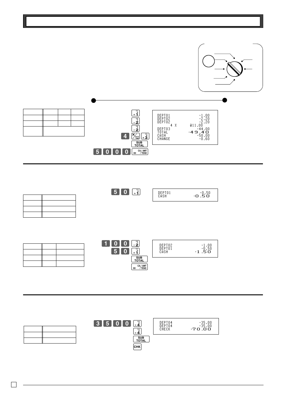 Various operations, 3 check sales, 2 single-item sales | Cb?? f f o ç, B? g, Z?? s b? g o p | Casio TE-M80 User Manual | Page 32 / 40