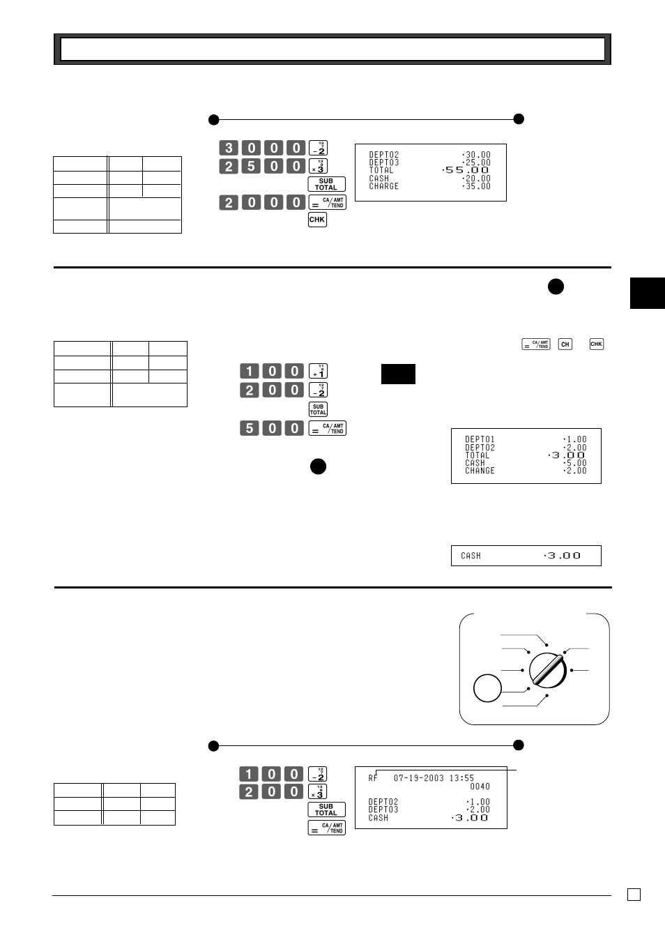 4 split cash/ check sales, 6 refund, 5 post receipt issuance | Z?? g x?? s k b?? p, Z?? s x?? d o p, C??? s xb?? d o x??? p ç | Casio TE-M80 User Manual | Page 33 / 40