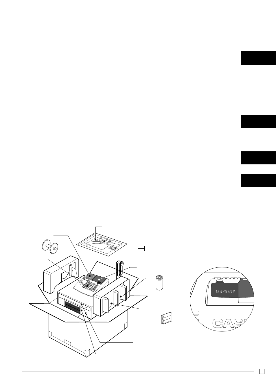 Before you start contents, Unpacking, Part-1 quick start operation | Part-2 convenient operation, Part-3 calculator function, Part-4 useful information | Casio TE-M80 User Manual | Page 5 / 40