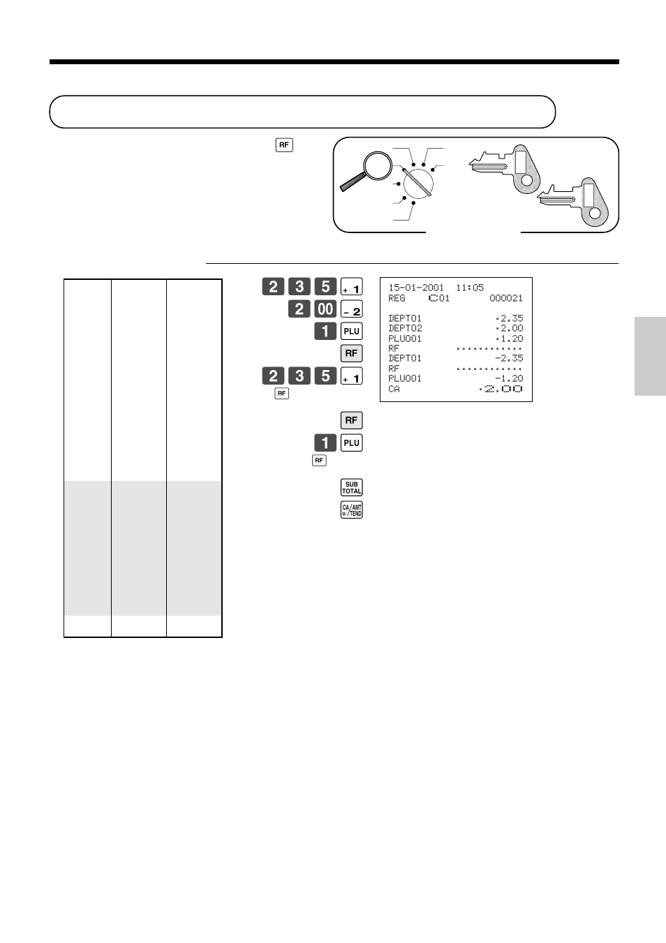Registering returned goods in the reg mode, Basic operations and setups | Casio TK-810 User Manual | Page 41 / 116