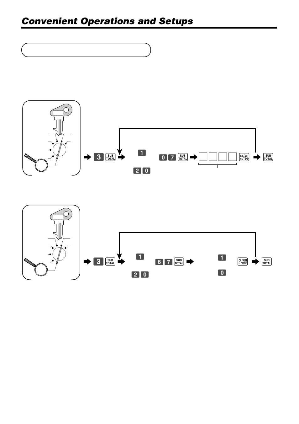 Programming to clerk, Convenient operations and setups | Casio TK-810 User Manual | Page 52 / 116