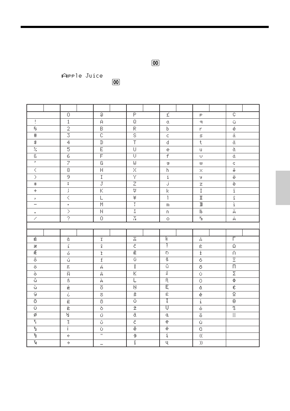 Character code list | Casio TK-810 User Manual | Page 61 / 116