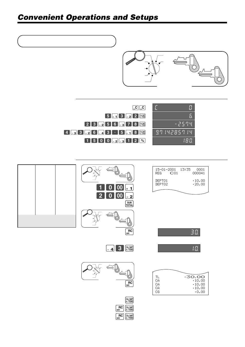 Calculator functions, Convenient operations and setups, & 20- ' s | A [a [a, Mode switch | Casio TK-810 User Manual | Page 88 / 116