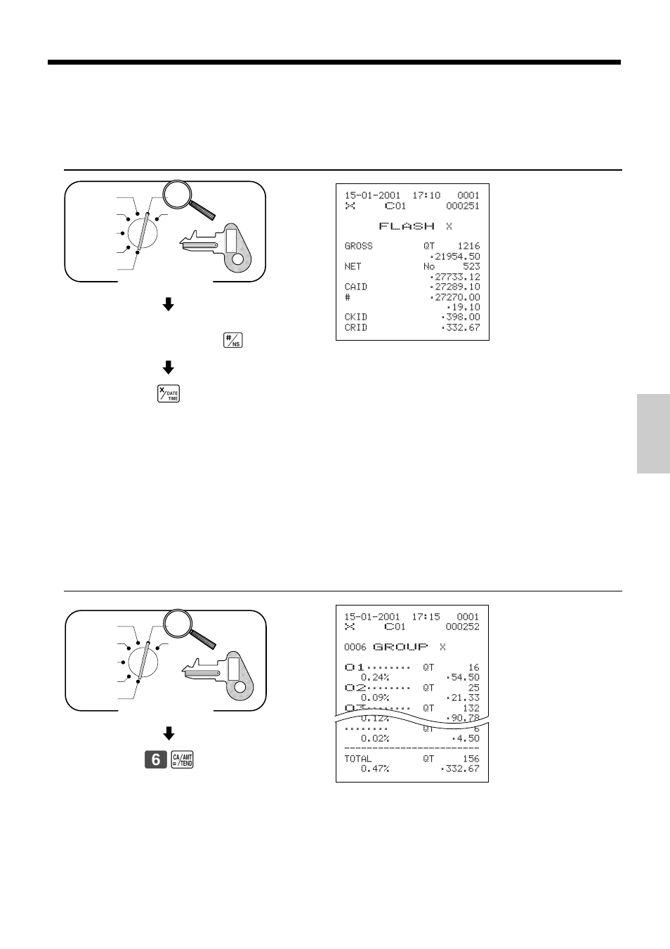 Mode switch, 8money declaration, Cash in drawer amount b) 8 | Casio TK-810 User Manual | Page 93 / 116