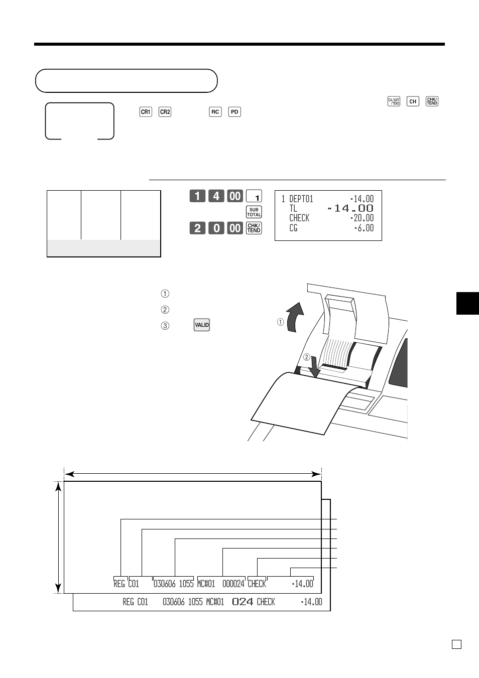 Validation printing, Basic operations and setups, ! s 20- k | Casio TK-3200 User Manual | Page 47 / 118