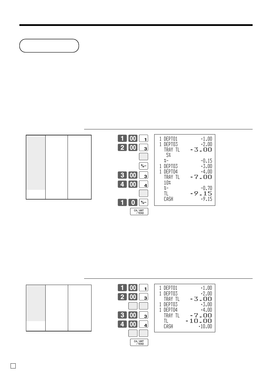 Tray total, Advanced operations, Tray total premium/discount | ! 2- # bb 3- # 4- $ bb f | Casio TK-3200 User Manual | Page 60 / 118