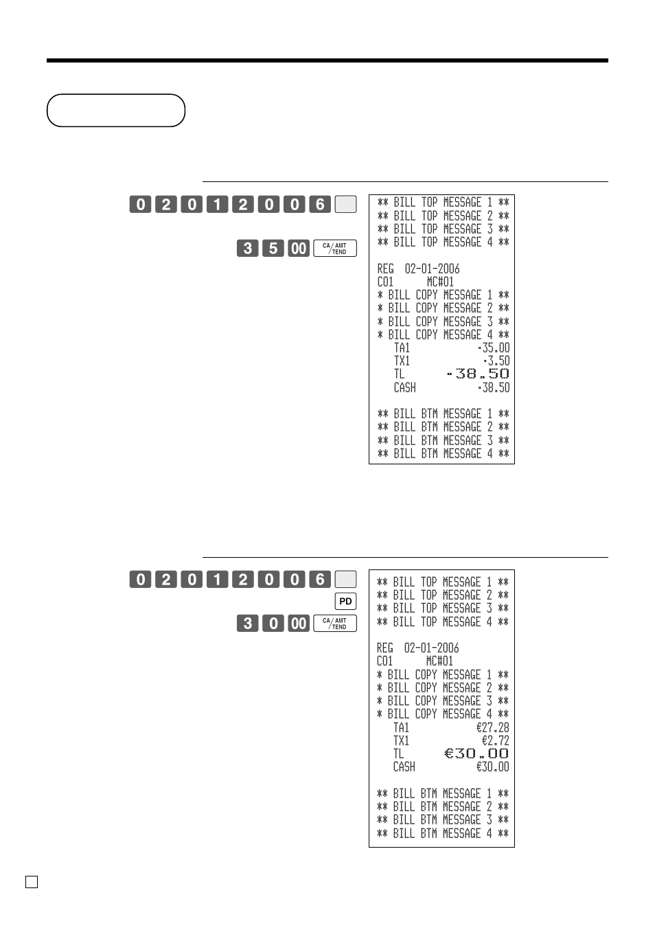 Bill copy, Advanced operations | Casio TK-3200 User Manual | Page 82 / 118