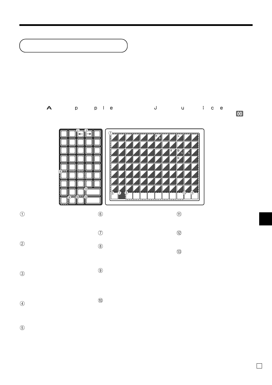 Entering characters, Ad v anced operations, Using character keyboard | Tk-3200 user’s manual, 1 shift key, 2 left cursor key, 3 right cursor key, 4 double size letter key, 5 space key, Example: input | Casio TK-3200 User Manual | Page 91 / 118