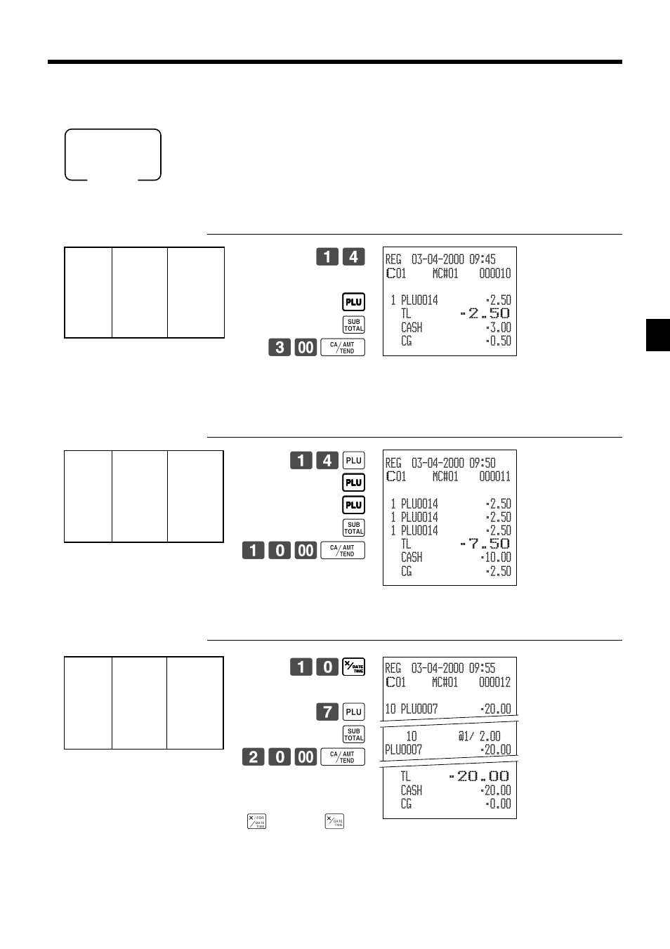 Basic operations and setups, Registering plus, 14 + + + + + s 3- f | 14 + + + + + + + + + + + s 10- f | Casio TK-7000 User Manual | Page 37 / 132