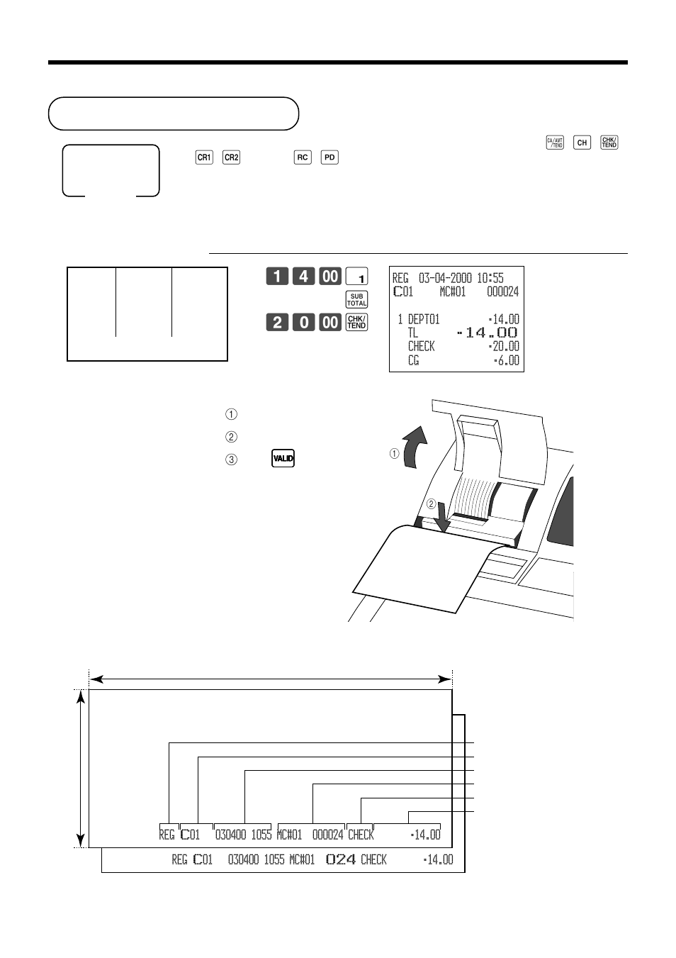 Validation printing, Basic operations and setups, ! s 20- k | Casio TK-7000 User Manual | Page 46 / 132