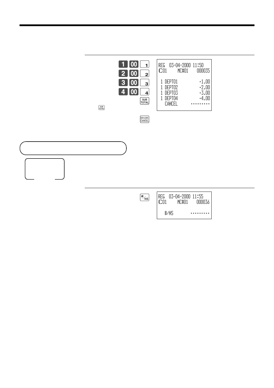 No sale registration, Basic operations and setups | Casio TK-7000 User Manual | Page 52 / 132