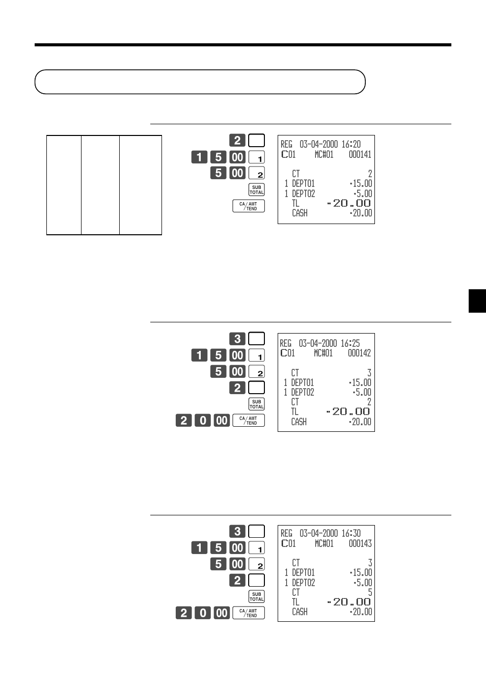 Inputting the number of customers | Casio TK-7000 User Manual | Page 77 / 132