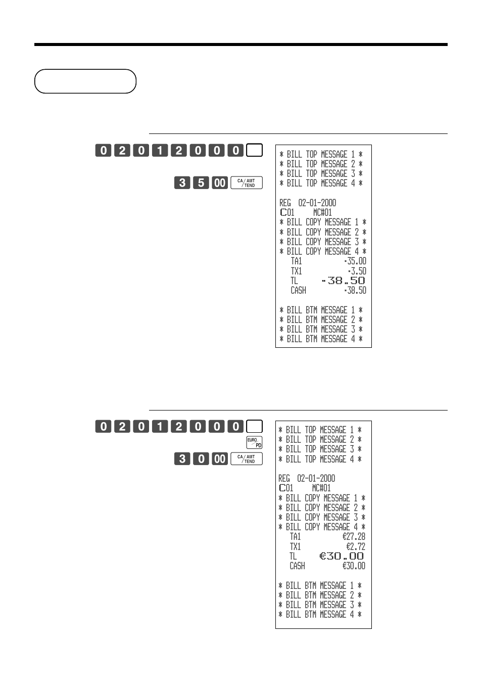 Bill copy, Advanced operations | Casio TK-7000 User Manual | Page 90 / 132