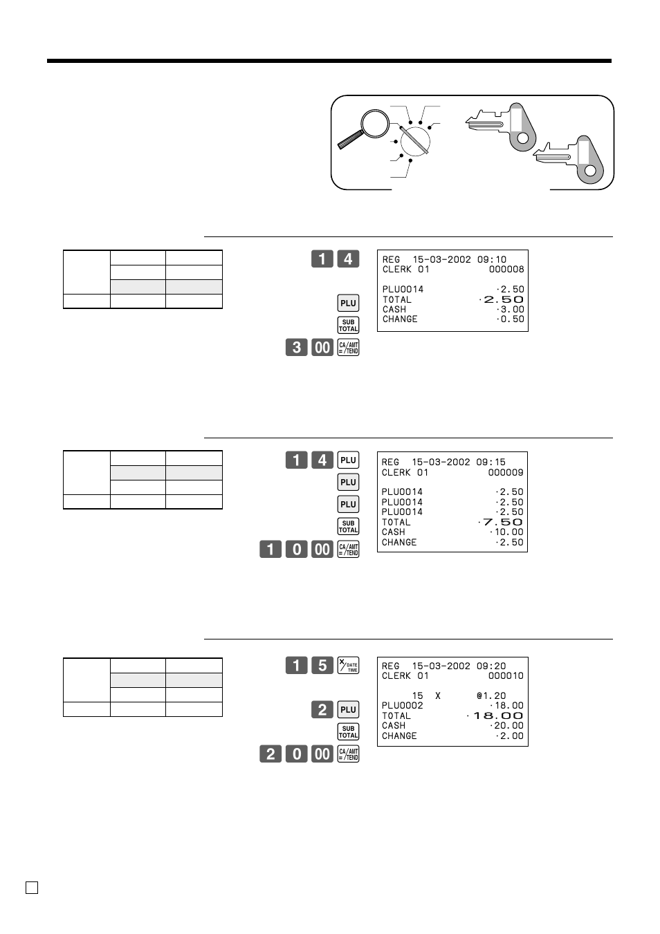 Basic operations and setups, Registering plus, 14 + s 3- a | 14 + + + s 10- a | Casio TK-T200 User Manual | Page 30 / 104