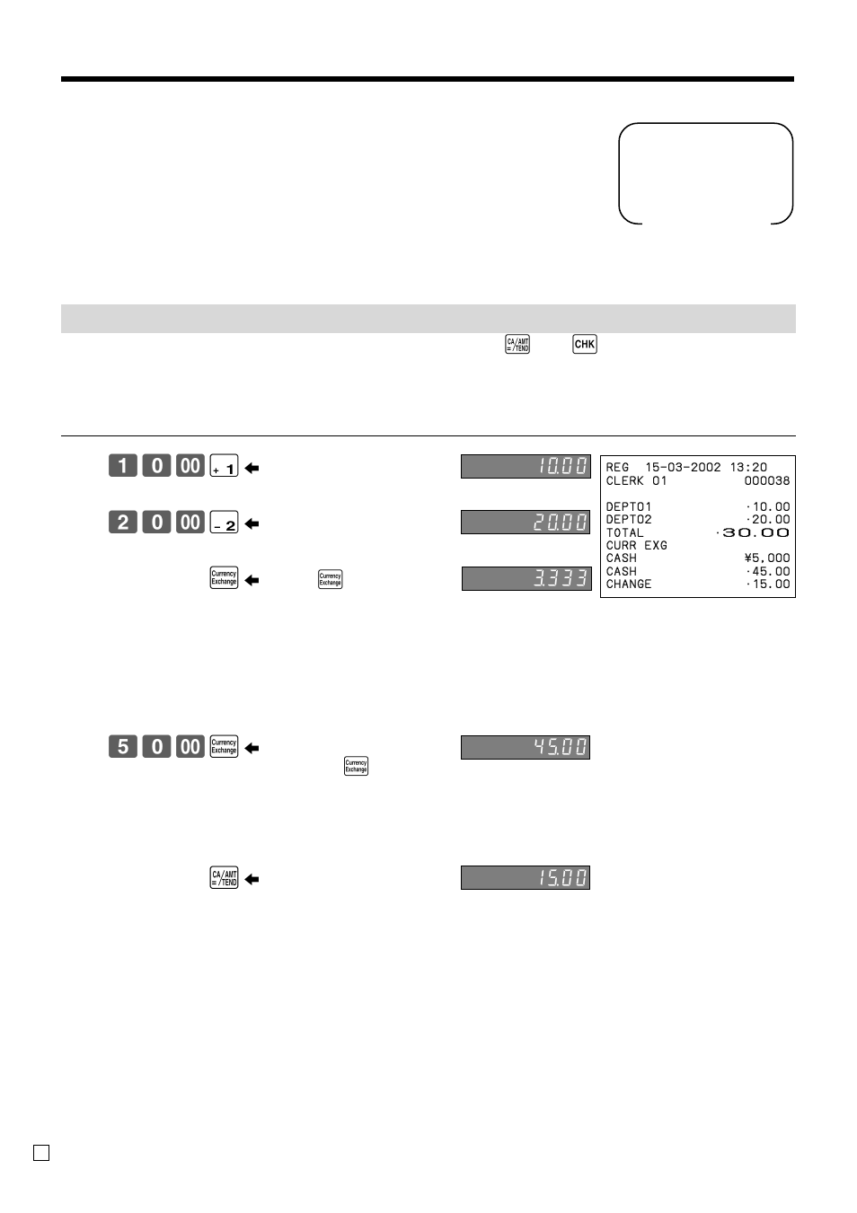 Convenient operations and setups, Registering foreign currency, & 20- ' q 50- q a | Casio TK-T200 User Manual | Page 70 / 104