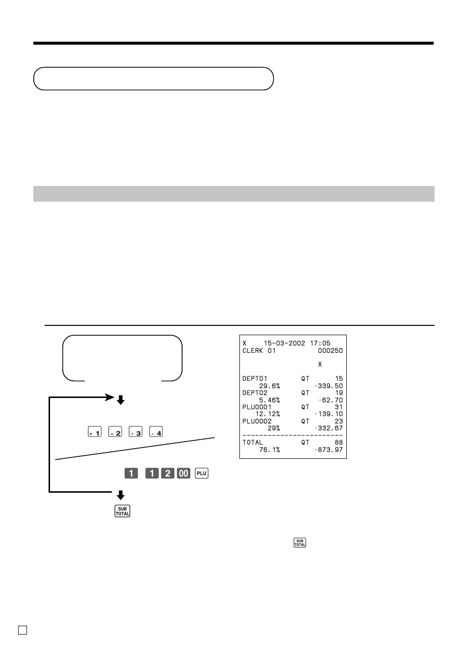 Printing read/reset reports, Convenient operations and setups, X mode | Read report, Reset report | Casio TK-T200 User Manual | Page 84 / 104