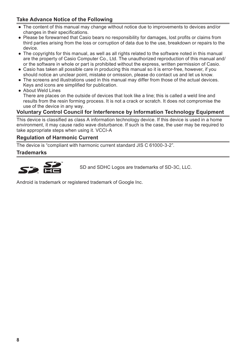 Casio V-R100 User Manual | Page 8 / 36