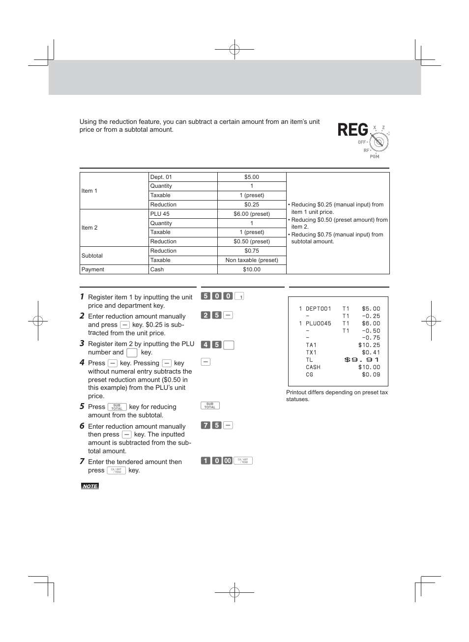 Reduction | Casio PCR-T500 User Manual | Page 36 / 102