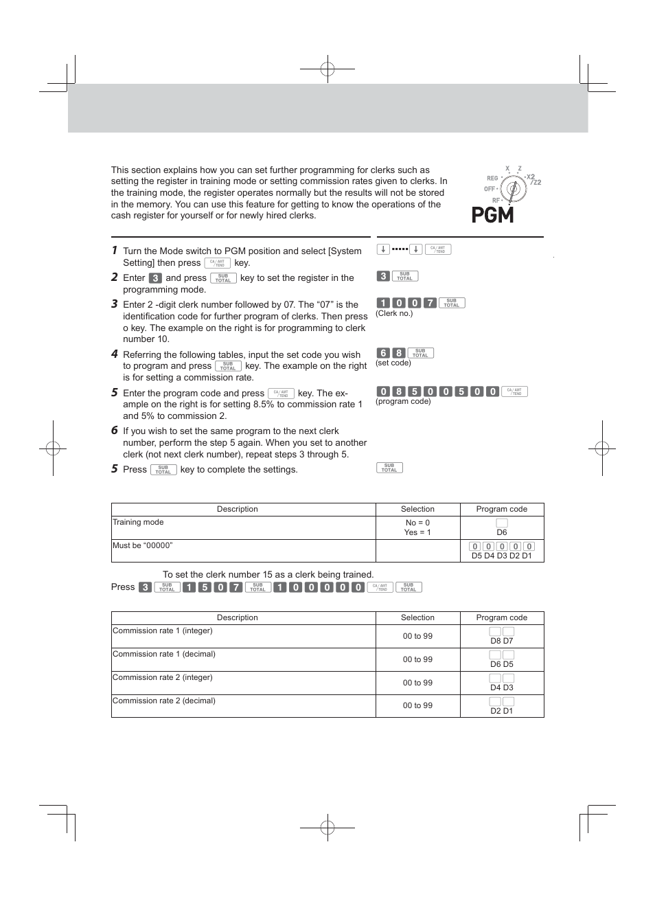Advanced programmings and registrations, Programming further clerk functions | Casio PCR-T500 User Manual | Page 82 / 102