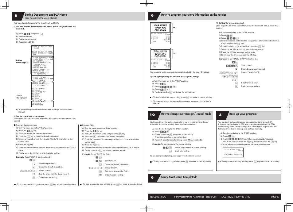 Casio PCR-T2100 Quick Start User Manual | Page 2 / 2