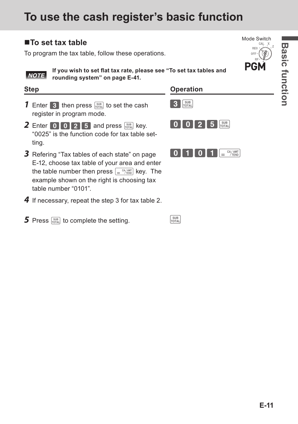 Bas ic fu nc tion | Casio PCR-T273 User Manual | Page 11 / 74
