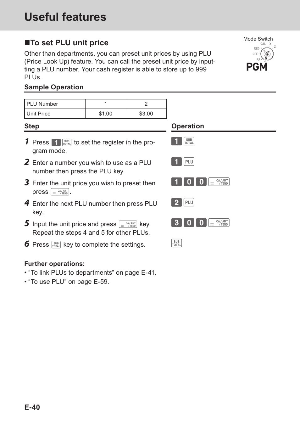 Useful features | Casio PCR-T273 User Manual | Page 40 / 74