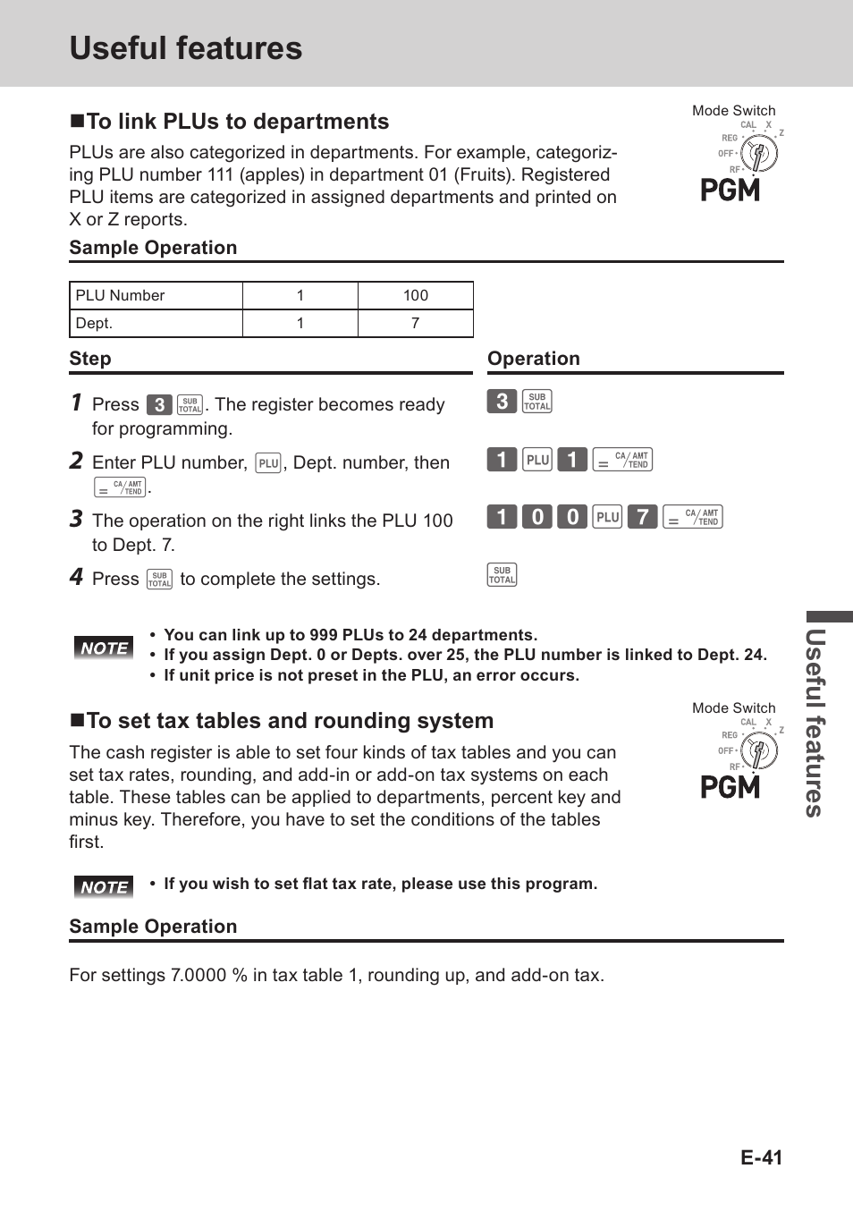 Useful features, Use ful fe atu re s | Casio PCR-T273 User Manual | Page 41 / 74