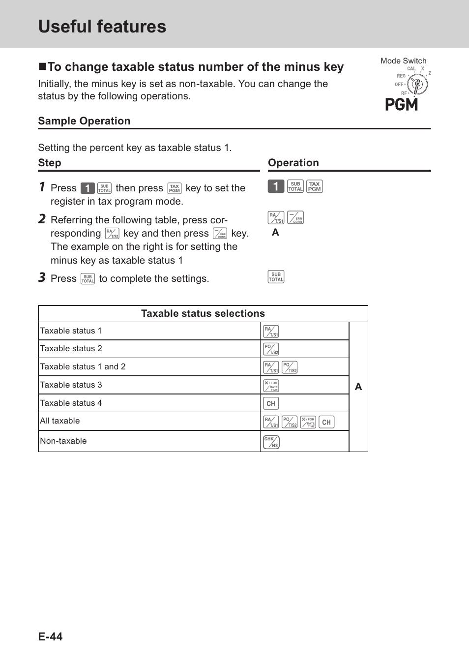 Useful features | Casio PCR-T273 User Manual | Page 44 / 74