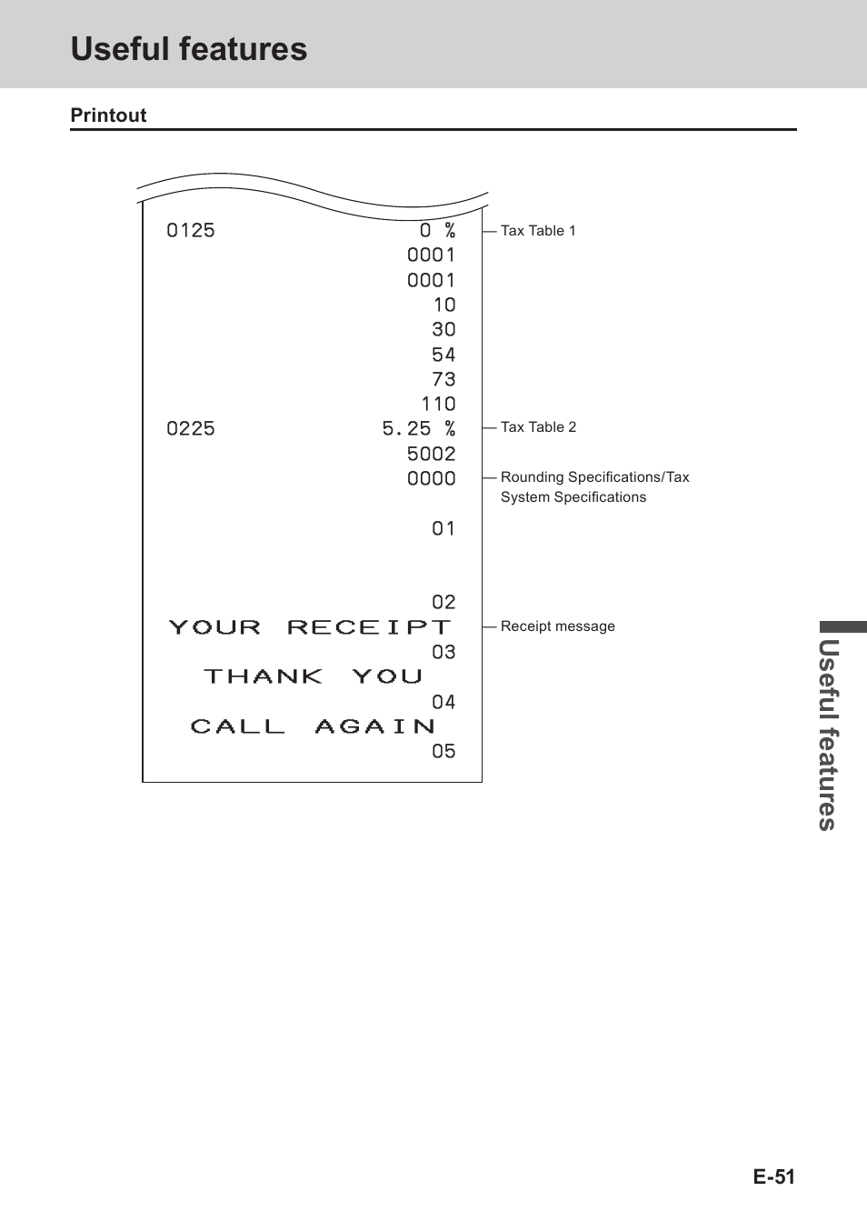 Useful features, Use ful fe atu re s | Casio PCR-T273 User Manual | Page 51 / 74