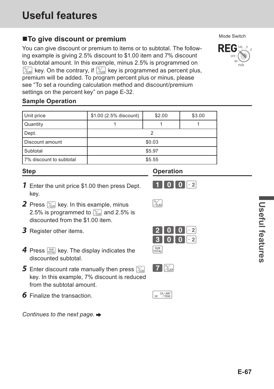 Useful features, Use ful fe atu re s | Casio PCR-T273 User Manual | Page 67 / 74