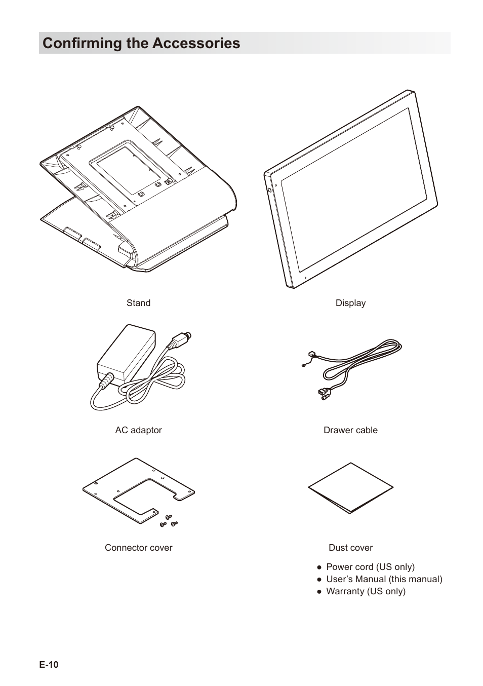 Confirming the accessories | Casio V-R7000 User Manual | Page 12 / 36