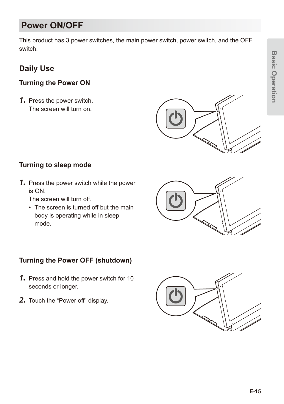 Power on/off | Casio V-R7000 User Manual | Page 17 / 36
